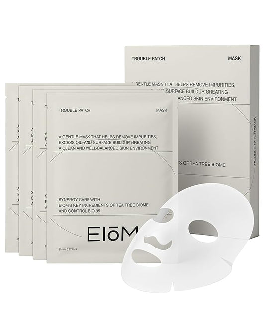 Trouble Patch Mask | Korean Face Mask ??Hydrating & Acne Face Mask for Blemish-Prone Skin, Calming Skincare & Oil Control Sheets (20ml x 4)