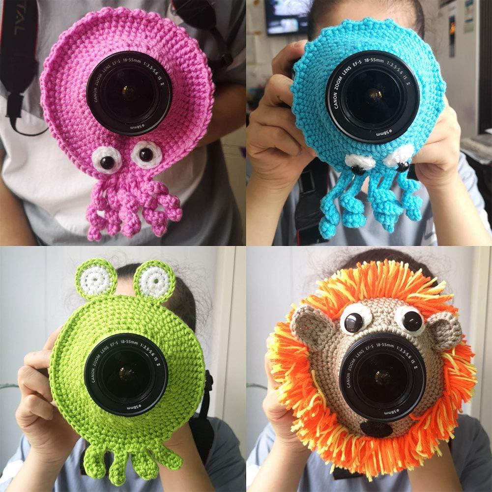 Vornetil Shutter Hugger, Camera Buddies Shutter Hugger Photography Props, Handmade Pet Knitted Lens Accessories Pet
