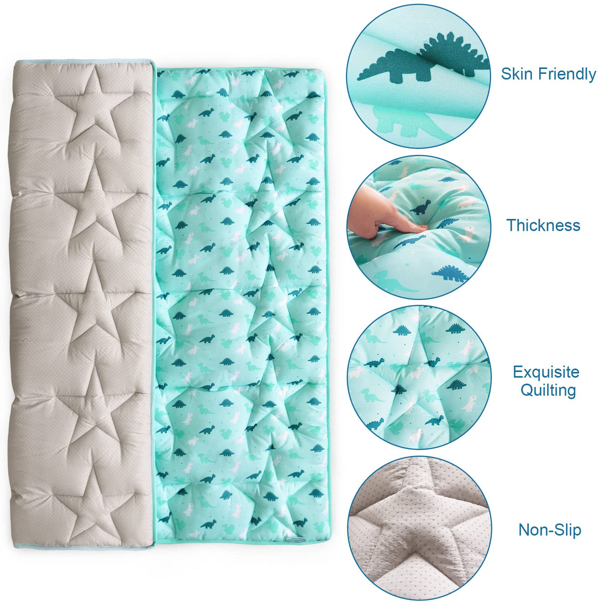 SPRINGSPIRIT Baby Play Mat for 71'' x 59'' Playpen, Large & Thick Baby Mat for Floor, Playmat for Babies and Toddlers, Non Slip Crawling Mat for Playpen, Easy Clean Foam Play Mat, Dinosaur