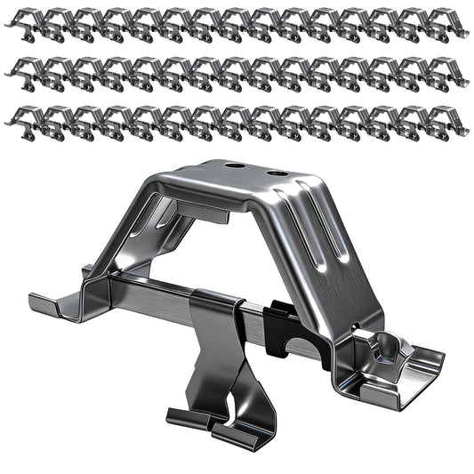 100PCS Galvanized Steel 475 Panel Roof Edge Brackets, 1.5mm Heavy-Duty Standing Seam Roofing Fixing Clips, Durable Color Steel Panel Fasteners for Installers, Builders & Contractors