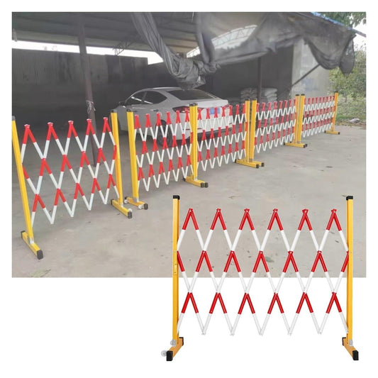 Barricade Expandable Mobile Barricade Industrial Safety Barrier Gate Outdoor Road Garage Construction Retractable(Red+White,1.2 * 2.5m)