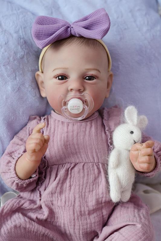 SCOM Realistic Reborn Baby Dolls - 18 Inch Real Life Baby Girl, Lifelike Baby with Anatomically Correct, Newborn Weighted Doll with Full Body Vinyl Kids Age 3+ Gift