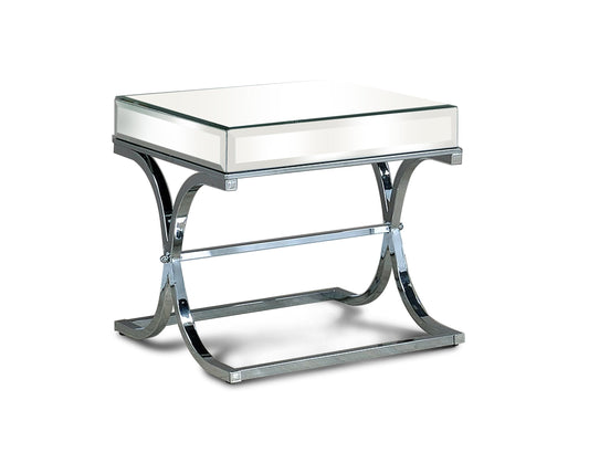 24/7 Shop at Home Lorrisa Glass Top Table, End Table, Chrome
