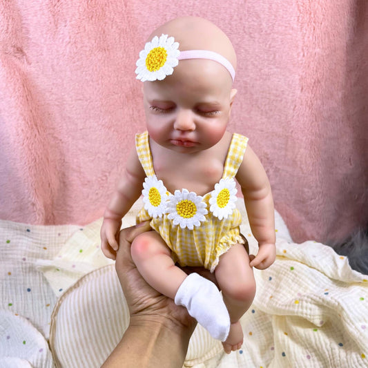 MRB Realistic Baby Doll Girl,12 Inch Silicone Reborn Baby Dolls, Real Life Baby Dolls Silicone Elastic and Stress Reliever Toy for Kids Age 3 + & Collection