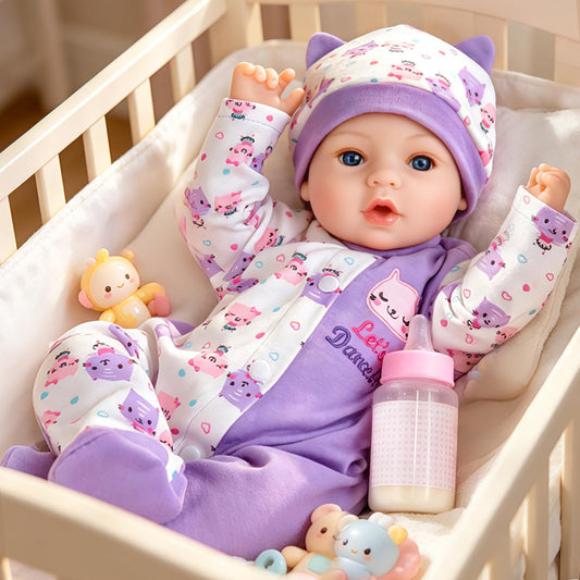 Aori Reborn Baby Dolls- 18'' Realistic Newborn Baby Doll with Feeding Set & Birth Certificate - Lifelike Real Life Baby Dolls for Role Play, Gift for Kids Ages 3+, Pre-Parents, Grand-Parents