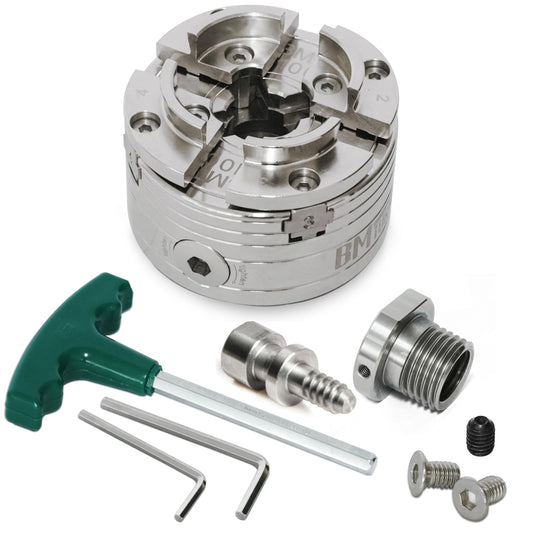 BMTURNING 4” Self-Centering Four-Jaw Universal Chuck for Spindle and Faceplate Work for Woodturning Lathe, Compatible with Super NOVA2, G3 Nova.
