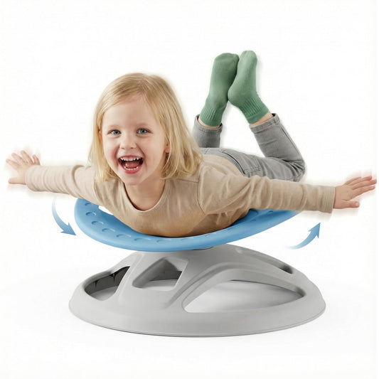 Brelley Sensory Spinning Chair for Autistic Kids, Swivel Chair, Sensory Toys Gifts for Toddlers with ADHD, Sit and Spin Toys, Training Body Coordination, Indoor & Outdoor, 3+ Years Blue