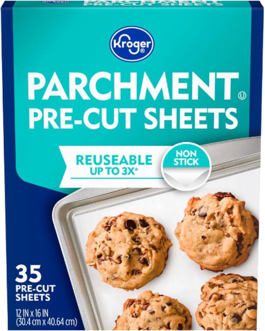 Pre-Cut Parchment Paper Sheets by [Brand Name] – 35 Count | 12 x 16 Inch for Easy Baking