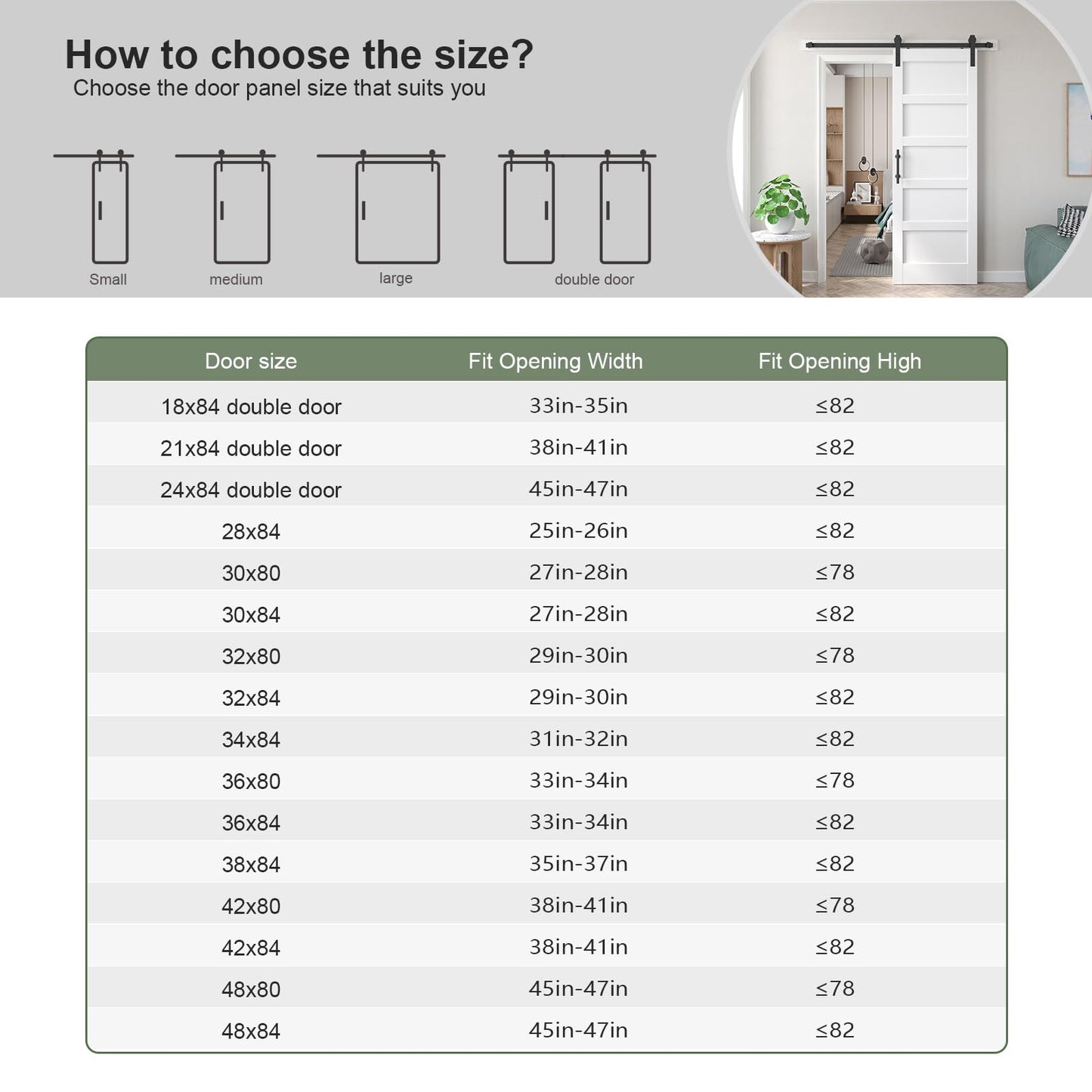 Fredbeck 30x84 inch White Barn Door with 5.5FT Sliding Door Hardware Kit Included & Handle,Solid,MDF, PVC Surface,DIY Assembly,5-Panel,Fit 27in-28in Opening