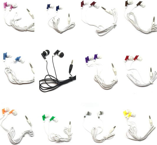 50 Pack MP3 TFD Supplies Wholesale Bulk Earbuds Headphones for iPhone, Android, Player - Mixed Colors