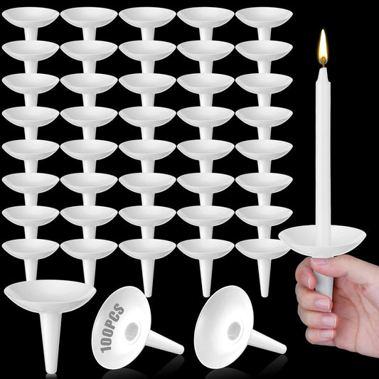 Skiennix 100 Pcs Candle Holders - Drip Protectors for Church, Vigil, Memorial & Wedding Events