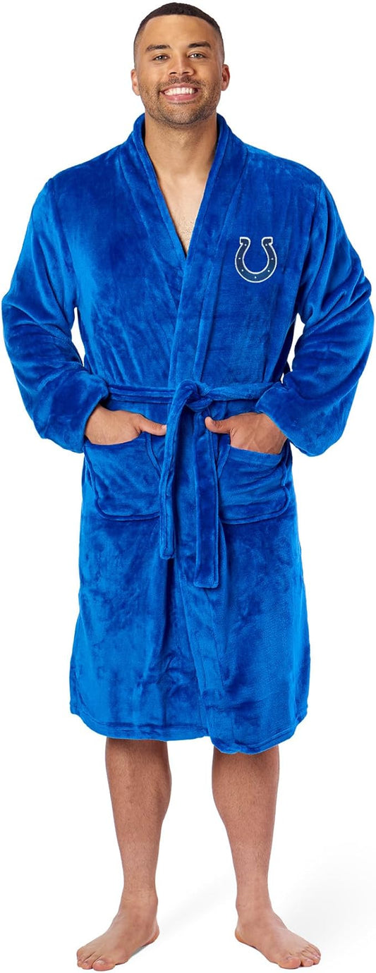 NFL Adult Unisex Silk Touch Bathrobe, Officially Licensed Loungewear, Soft Plush Polyester
