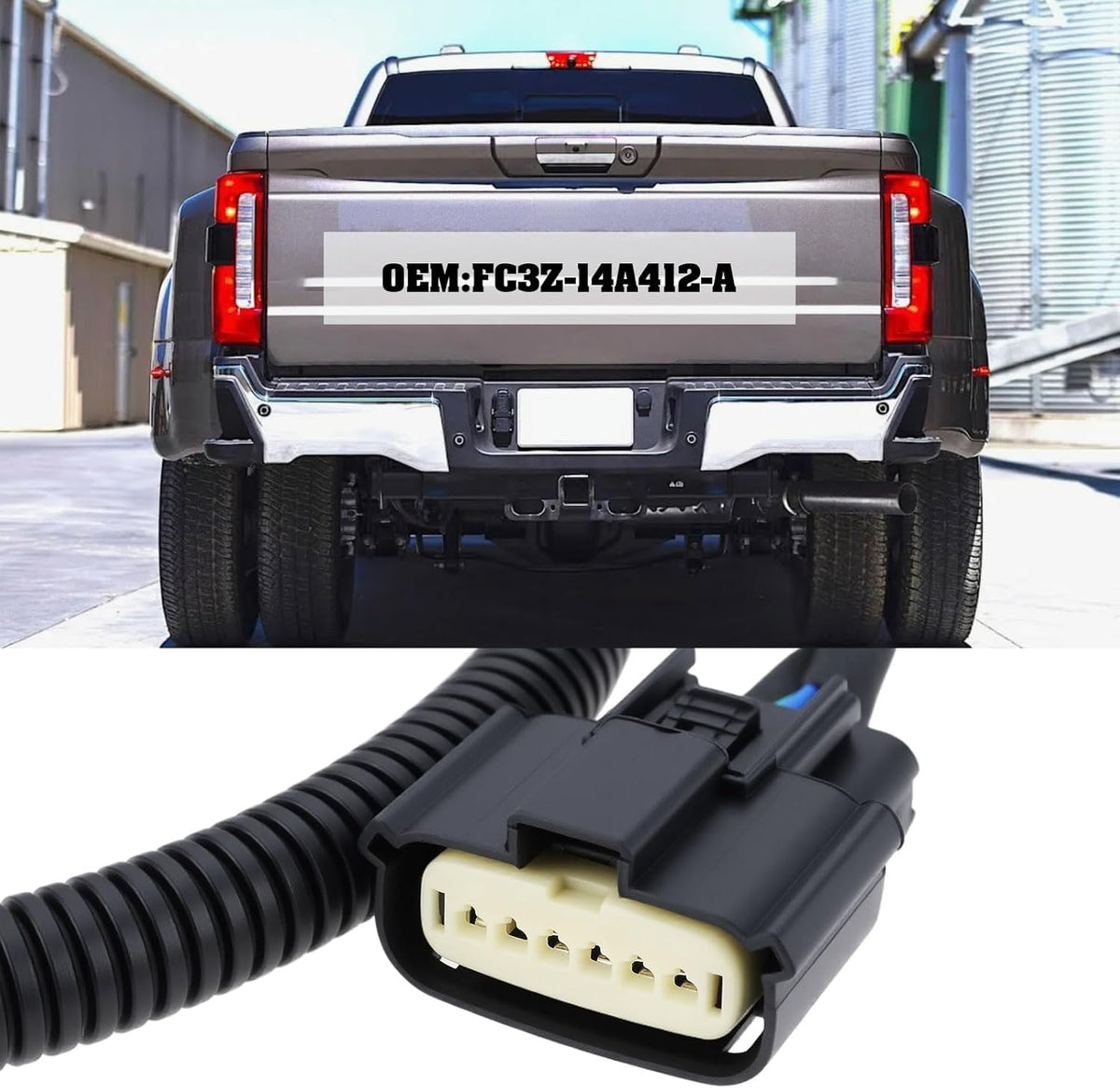 Micro Traders FC3Z-14A412-A F-250 F-350 F-450 F-550 Car Tailgate Backup Camera Wiring Harness Compatible with Ford