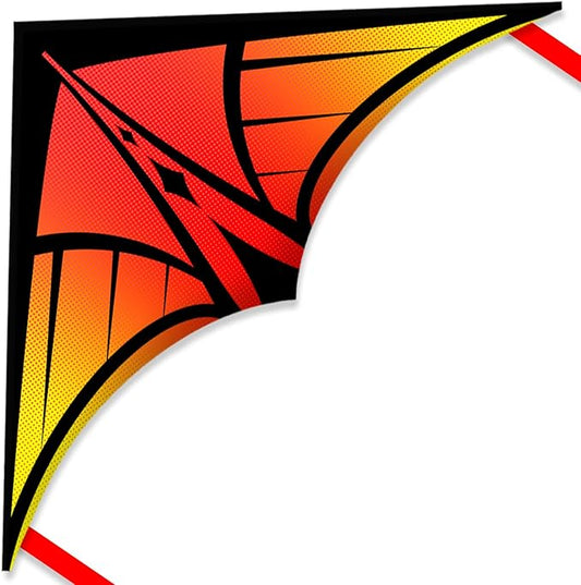 Large Delta Kite for Kids & Adults - Easy to Fly Outdoor Kites for Kids Ages 8-10, Perfect for Beach & Family Activities, Includes Line & Handle