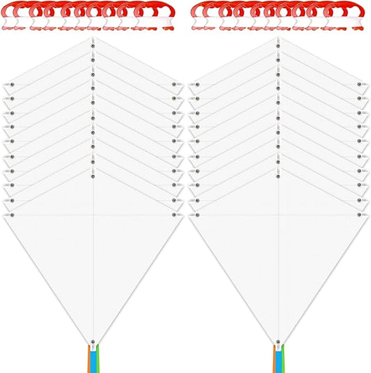 DIY Kites for Kids Kite Making Kit Bulk, Decorating Coloring Kite Party Pack,White Diamond Kite Kits