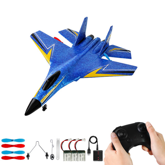 RC Airplane，Glider Aircraft.for Foam Remote Control Planes for Adults Beginners,360° Flip Easy to Fly (Blue)