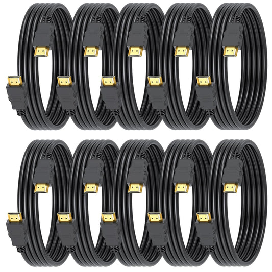 4K 6FT 10 Pack, 2.0 CL3 4K@60Hz, 2K@120Hz, 3D, PS5, HDMI Cable High Speed HDMI Shielded Rated Cord for Gaming Monitor