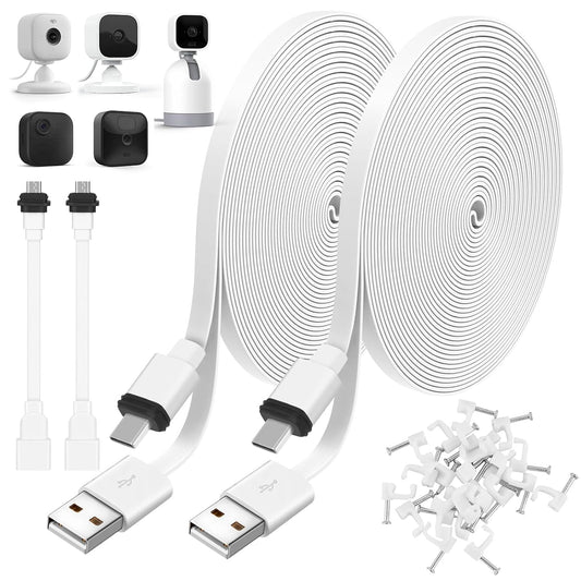 2Pack 25FT Mini2,Blink 4 (4th (3rd XT3/XT2/XT,Extension Uogw Power Cable for Blink Mini,Blink Outdoor Gen)/Blink Gen)