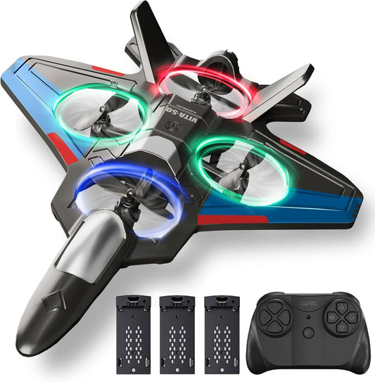 Tubokoro RC Planes with 3 Batteries for Kids Adults, Foam Remote Control Airplane Jet Helicopter Drone Toys for Kids Adults 8-12 12-16, Remote Control Plane Airplane Toys with Led Lights