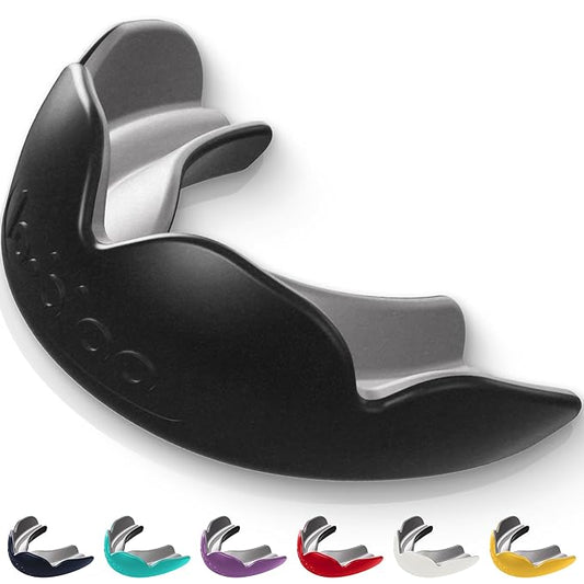 lobloo® PRO-FIT Sports Mouthguard ??Ultra Slim 1mm | Dentist-Level Protection | Precision Vacuum-Fit | Oxygen Performance | MMA, Boxing, Football, Basketball. (Medium 10-13yrs, Black)