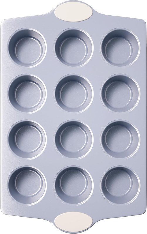 BRONYPRO 12-Cup Non-Toxic Nonstick Ceramic Muffin Pan - Heavy Duty, PFOA-Free, Oven Safe, Cream White