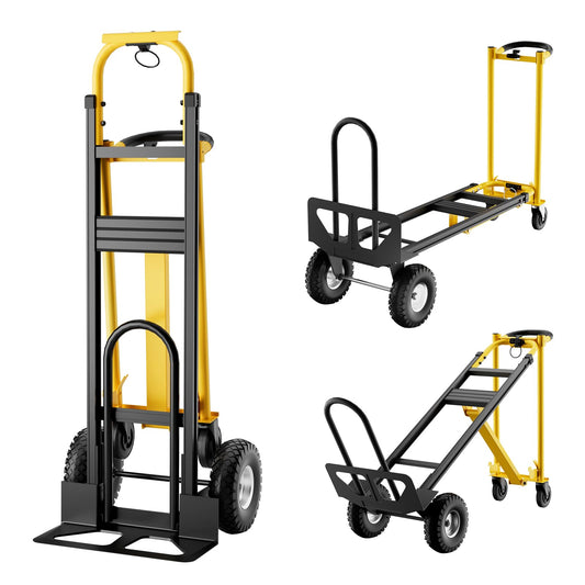 3 in 1 Dolly Cart with Wheels, 800Lbs Capacity, Heavy Duty Folding Hand Truck, Rolling Utility Cart for Transport and Moving in Home, Office, Warehouse, Supermarket