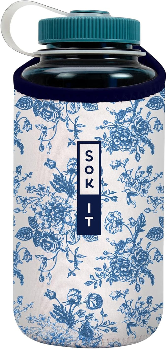 Sok It BotlSok Water Bottle Sleeve Insulated Neoprene Cover (Like Fine China, Fits 32oz Nalgene)
