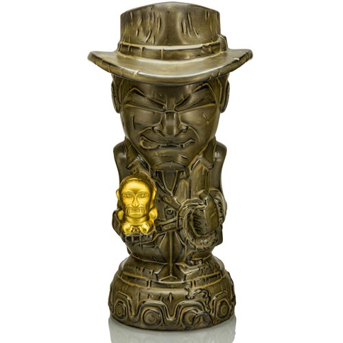 Geeki Tikis Indiana Jones With Golden Fertility Idol Ceramic Mug | Party Cocktail Tumbler For Liquor, Beverages | Holds 20 Ounces