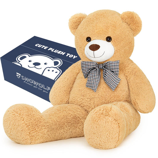 SNOWOLF Mothers Day Bear Gifts for Mom Giant Teddy Bear 47" Stuffed Animals Plush Toy, 4 Feet Cute Life Size Big Soft Bear for Boy Girl Birthday Valentine, 5 LBs, 120 CM, Light Brown