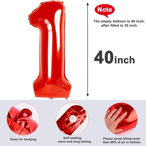 23 Balloon Numbers - 40 Inch Red Foil Birthday Balloons for Women | Perfect for 23rd Birthday Celebrations