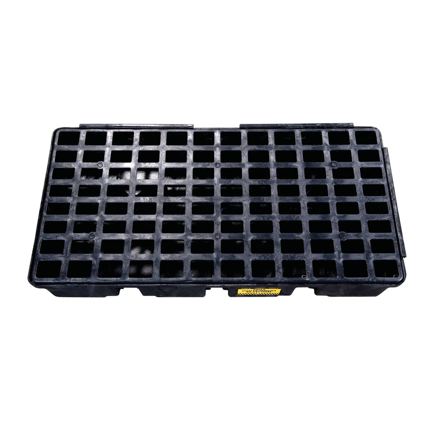 Eagle 2 Drum Spill Platform with Forklift Pockets, 26.25"x51"x6.5", 30 Gallon Sump, 5,000 lbs. Load Capacity Containment Tray, Made in USA, Black, 1632B