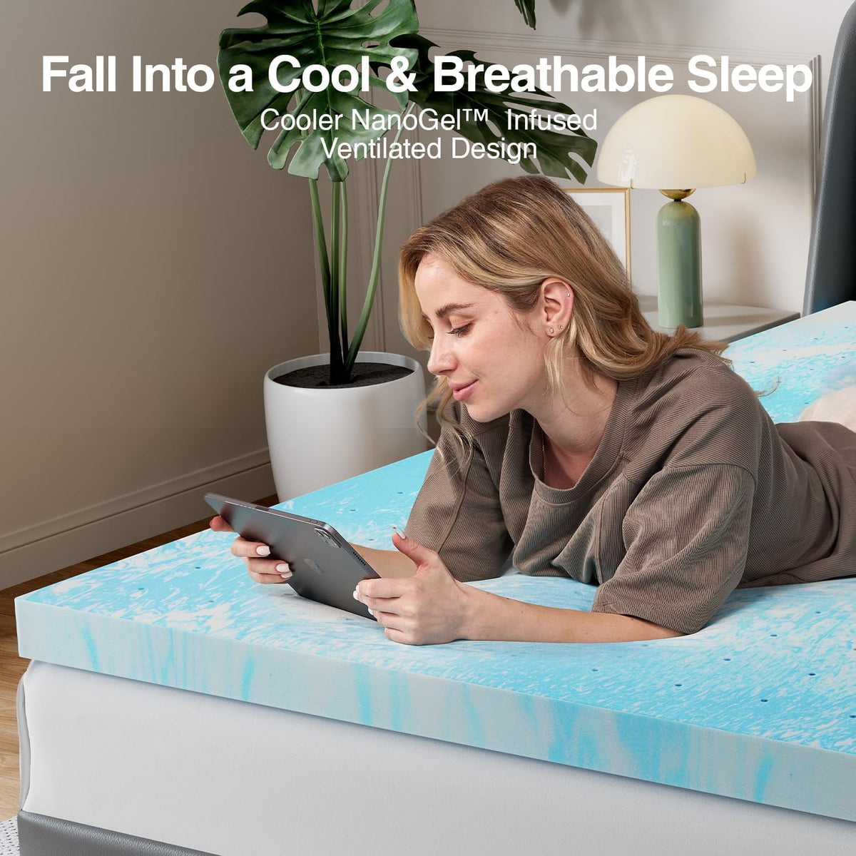 Novilla Twin Memory Foam Mattress Topper - 3 Inch Cooling Gel Infused for Pressure Relief & Comfort