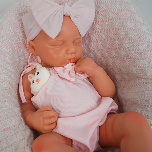 KUICEO Reborn Baby Dolls That Lifelike -18.5 inch Full Body Silicone Sleeping Baby Girl Handmade Face Realistic Body Details for Children Gift