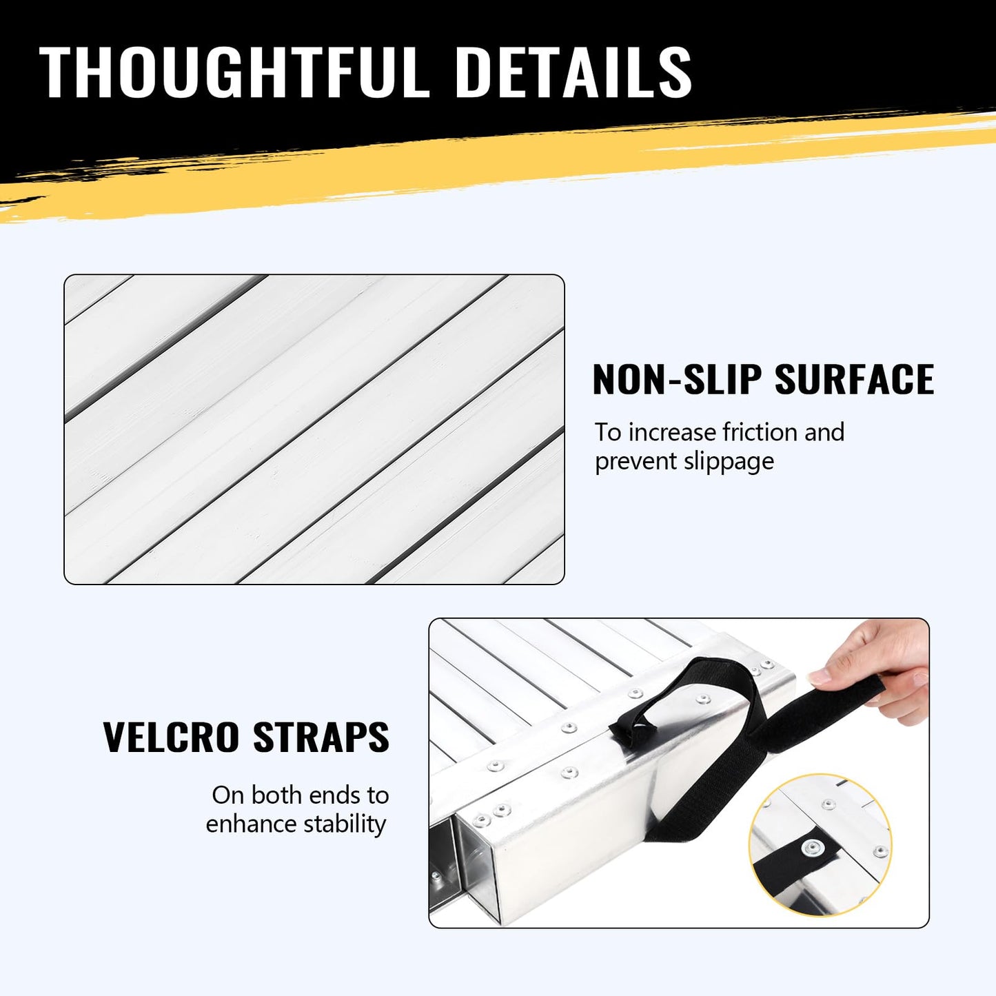 8FT-13FT Telescoping Plank, Aluminum Work Platform with Anti-Slip Surface, 440lbs Load Capacity, Extendable Scaffold Plank for Painting Repair Cleaning