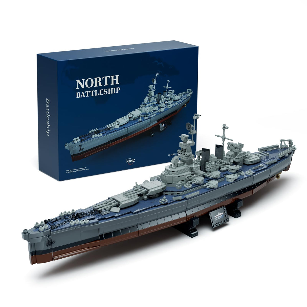Nifeliz North Battleship, Military Building Set for Adults, Collectible Army Model to Build and Display, Gift Ideal for Military Enthusiasts (NF10280)