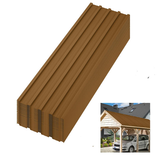 20 Pcs Metal Roofing Panels – Heavy Duty Galvanized Steel Corrugated Roof Panels, Waterproof & Rustproof for Carport, Tool Shed, Patio, Pergola, Easy DIY Installation, 60.63 in x 16.77 in