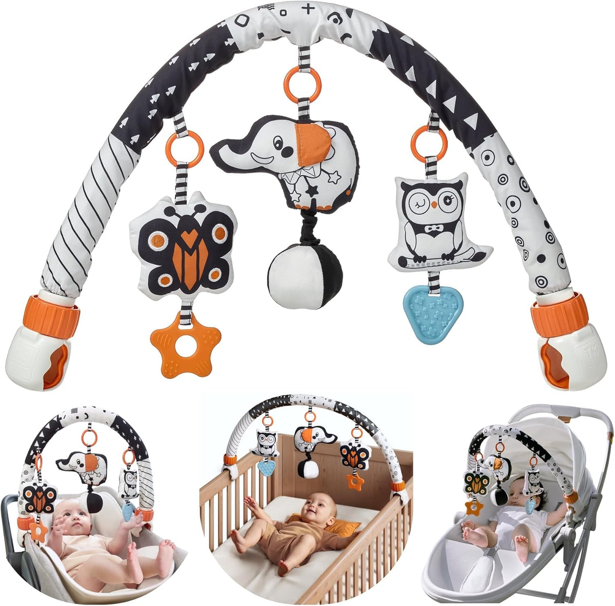 TUMAMA Baby Car Seat Toys - Sensory Hanging Rattle Arch with Musical Features | For Infants 0-6 Months