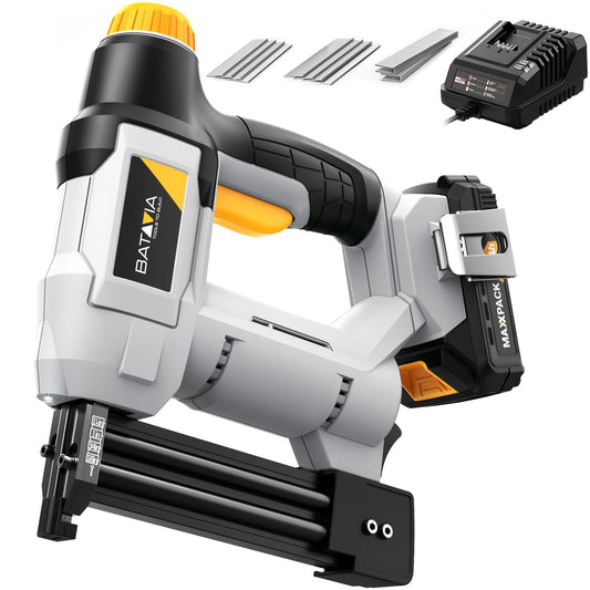 20V Nail Gun Battery Powered, 18 GA 2-in-1 Cordless Brad Nailer Stapler with 2.0Ah Battery, 800 Nails(Up to 1-1/4") and 200 Staples, Electric Nail Gun for Upholstery, Woodworking & Home Improvement