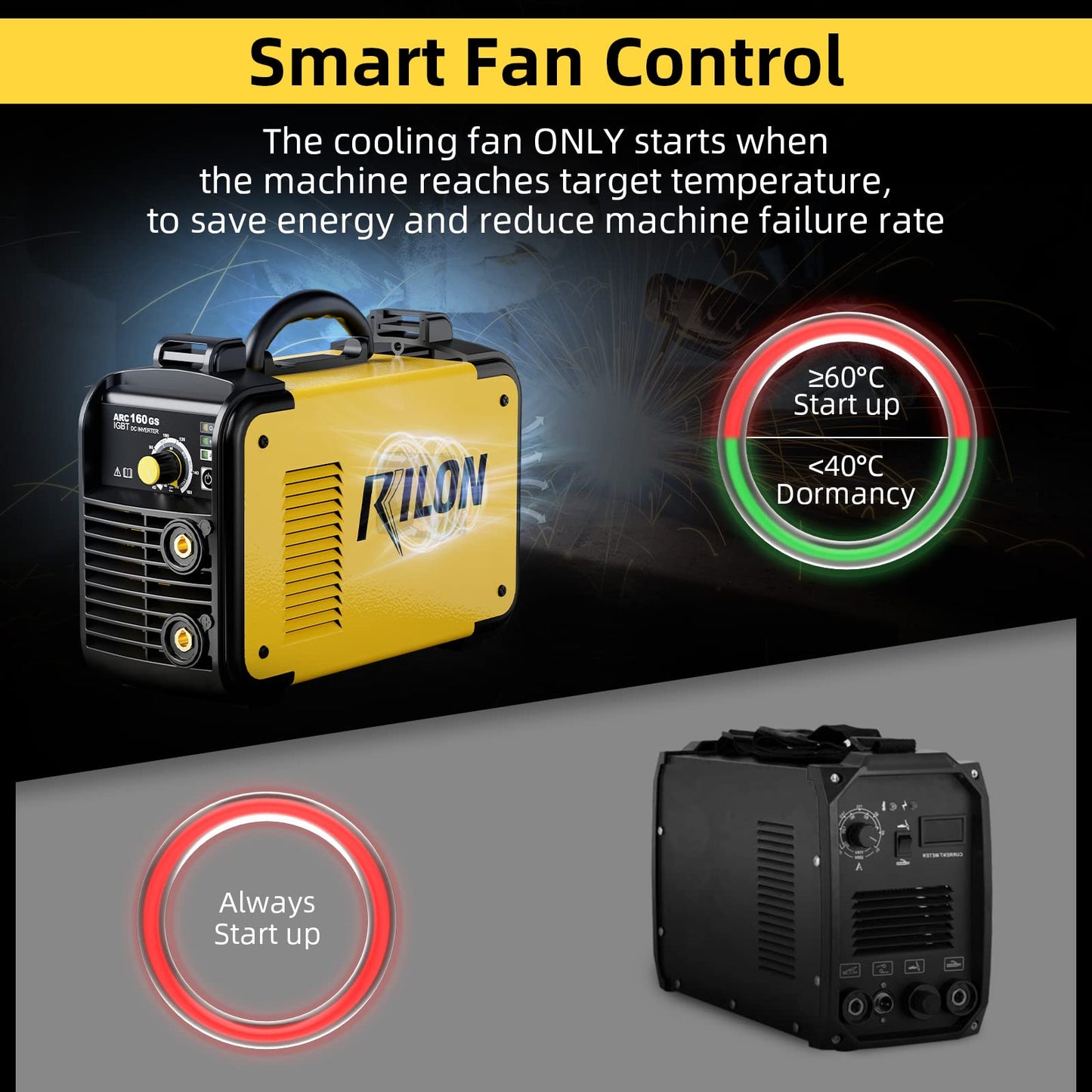 Troozy Stick Welder 110V/220V, Arc Welding Machine 160A, IGBT High Duty Cycle, Dual Voltage MMA Welding Kit with Hot Start Arc Force Anti-Stick DC, Yellow