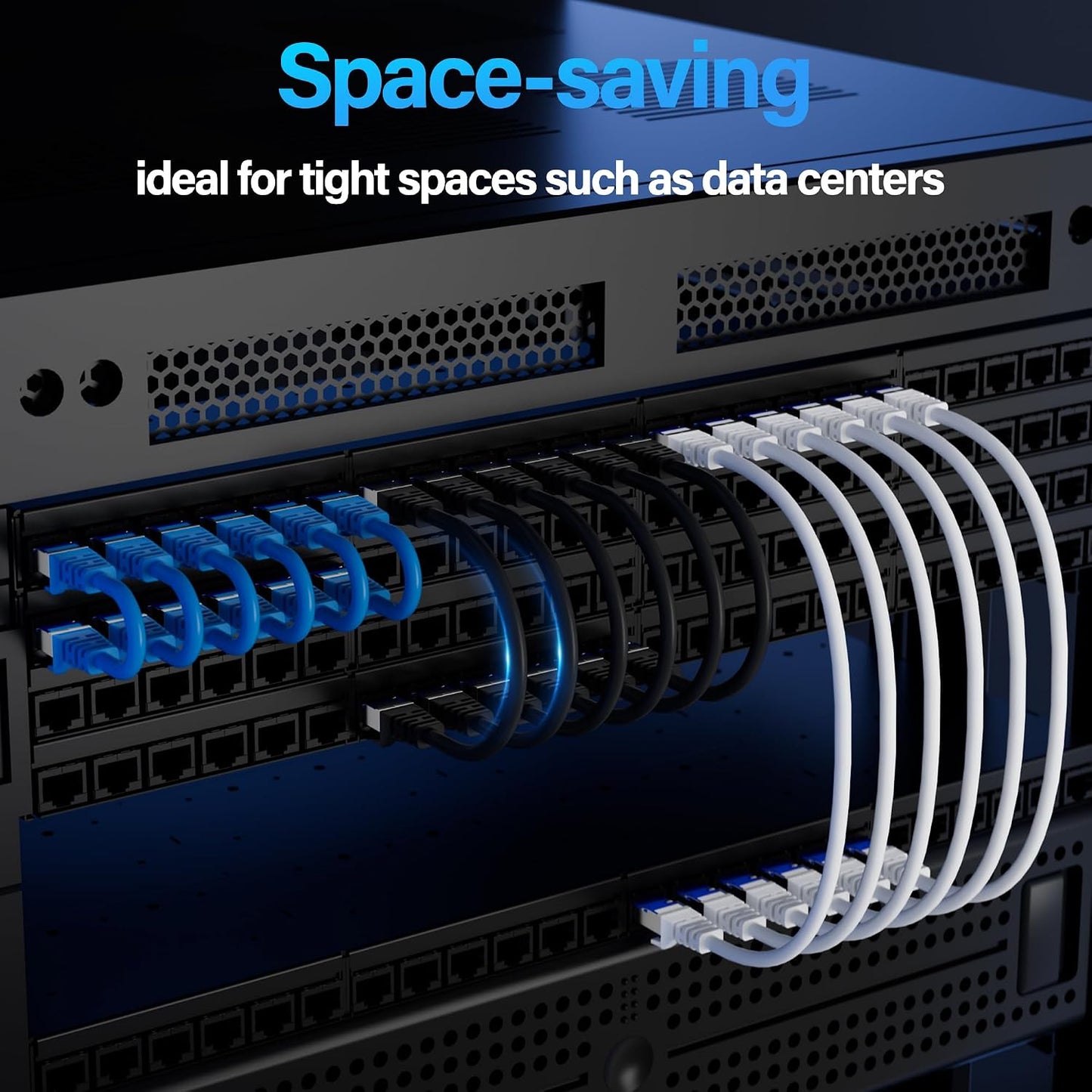 TuokaJu Cat6A 10Gbps 2 (24 Pack), 6, 28AWG Cat6 6a Ethernet Cable Shielded feet Slim Shielded (F/UTP) Ethernet Cable