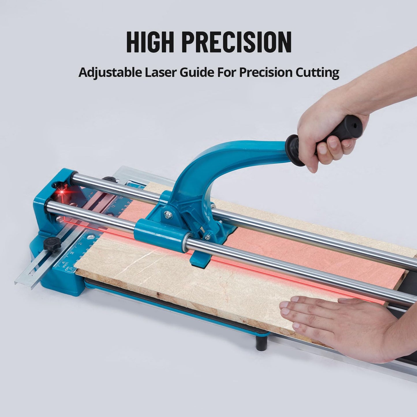 EliteEdge EliteEdge Manual Tile Cutter - Double Rails Precision, 48" Porcelain Ceramic Cutter, Tungsten Carbide Cutting Wheel, Precision Cutting, Anti-Skid Feet, Removable Scale