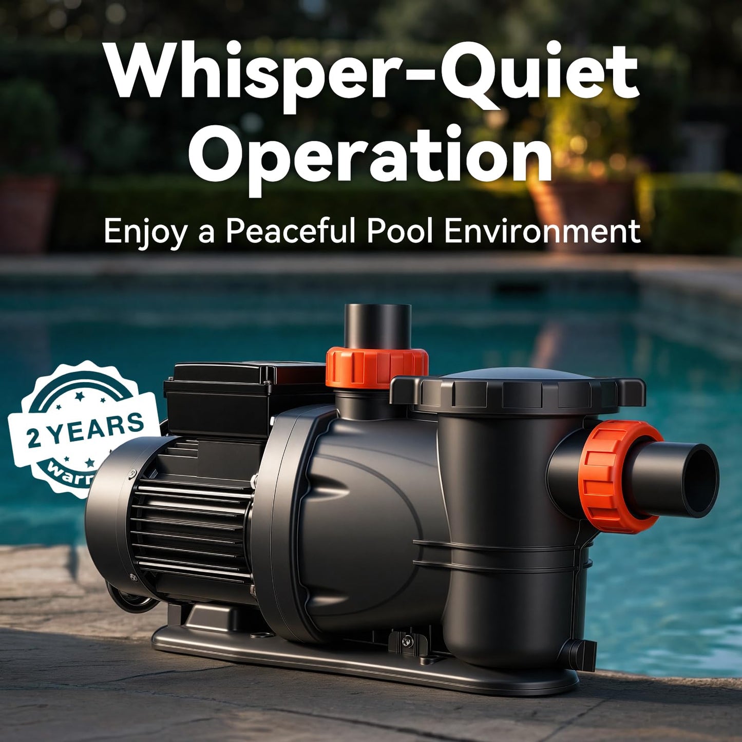 LEO In/Above Ground Pool Pump High Flow Powerful Self Priming Pool Pump,Light Black