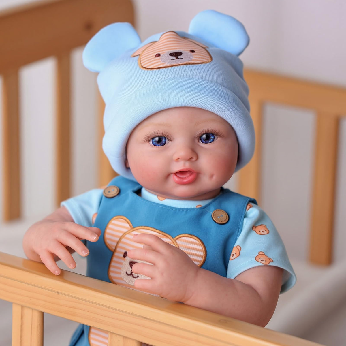 BABESIDE 17-Inch Reborn Baby Dolls, Realistic Lifelike Newborn Poseable Doll with Soft Vinyl Limbs, Cloth Body and Complete Accessories, Gift for Kids Girls Boys Age 3+