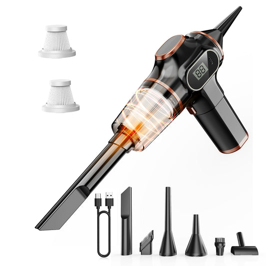 Nikocreos Portable Car Vacuum Cordless Mini Handheld Vacuums Cleaner High Power with LCD Display and Multi-Nozzles, Hand held Cleaners for Car, Home, Office, Sofa, Pet Hair,Keyboard