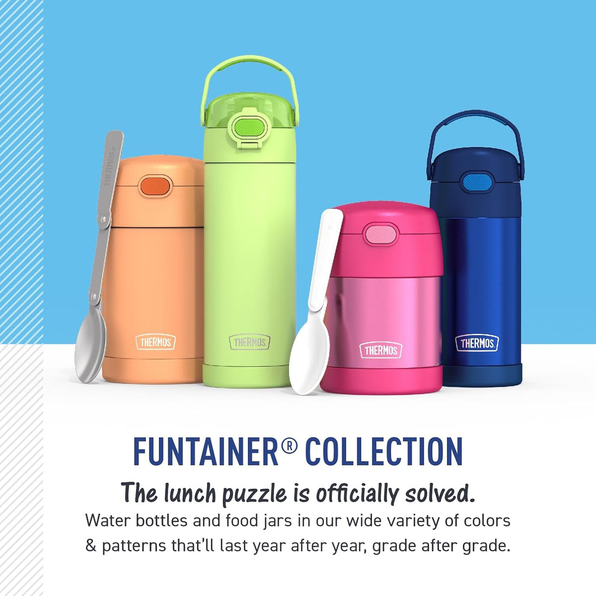 THERMOS FUNTAINER Water Bottle - 12 Ounce Kids Stainless Steel Vacuum Insulated with Straw | Paw Patrol Design