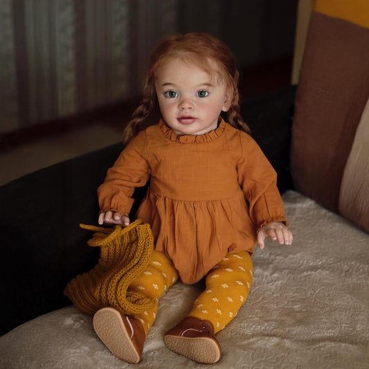 RXDOLL Big Size Reborn Toddler Doll Pippa 26 Inch Realistic Reborn Baby Dolls Toddler Girl Soft Cloth Body Weighted Baby Dolls that Look Real Silicone Babies Girls Gifts