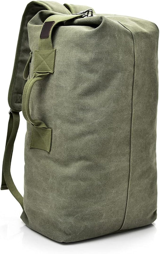 Large Capacity Travel Climbing Bag Tactical Military Duffel Bag Top Load Double Strap Canvas Backpack