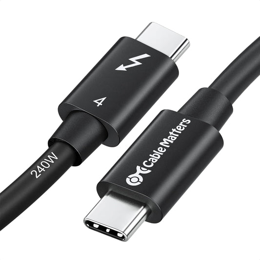 40Gbps 4 1ft 8K 240W 0.3m, USB4, 3 Cable Matters [Intel Certified] Thunderbolt Cable with Video and Charging