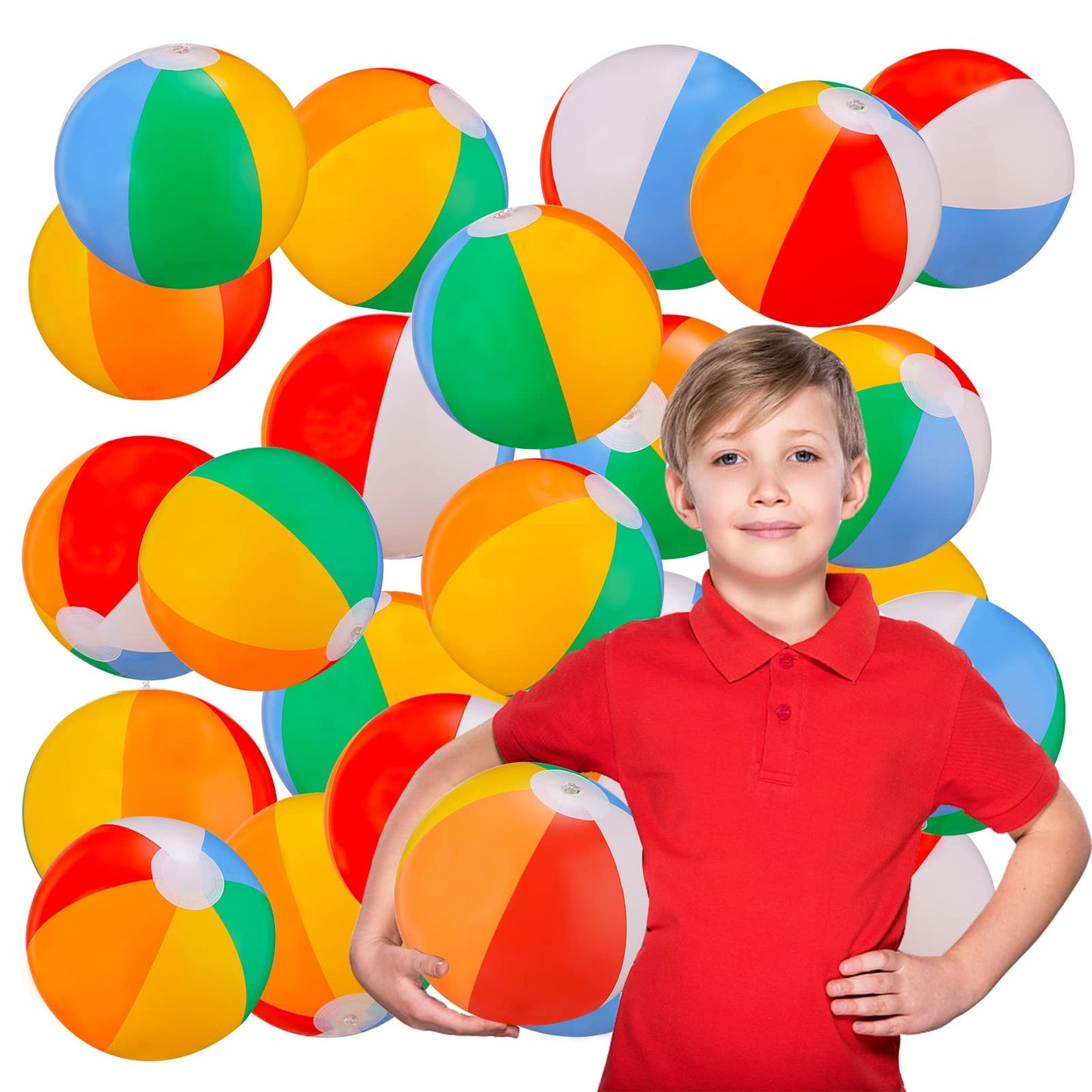 SCIONE Beach Balls Bulk 12 Pack - 9" Inflatable Swimming Pool Toys for Kids Summer Water Games, Hawaiian Tropical Theme Party Decorations Favors Supplies