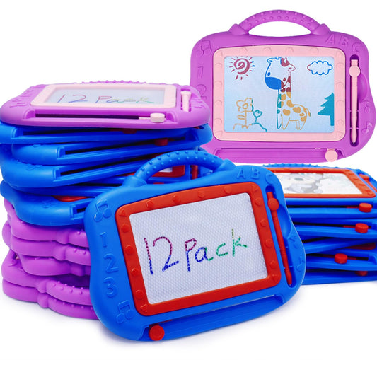 Magnetic Drawing Board for Kids, Toddlers Travel Bulk Toys for 3 4 5 6 Years Old, Colorful Sketch Pad Bulk Toys for Boys Girls Classroom Educational Toys Activities Gifts Art Supplies（12P）
